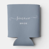 Rafraîchisseur Pour Canette Nom personnalisé Chic Script Mariage Mariée Dusty  (Dos)