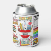 Rafraîchisseur Pour Canette Nom personnalisé du meilleur enseignant (Can devant)