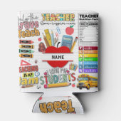 Rafraîchisseur Pour Canette Nom personnalisé du meilleur enseignant (Dos)