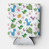 Rafraîchisseur Pour Canette Nom personnalisé Funny Dinosaur, feuille (Devant)