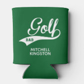 Rafraîchisseur Pour Canette Nom personnalisé Golf Papa Vert Blanc (Dos)