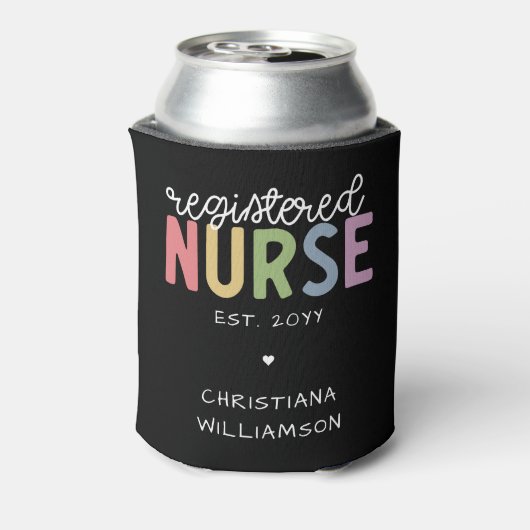 Rafraîchisseur Pour Canette Nom personnalisé Infirmière inscrite infirmière in (Can Dos)