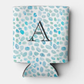 Rafraîchisseur Pour Canette Nom personnalisé Monogramme Verre de mer (Devant)