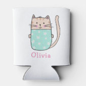 Rafraîchisseur Pour Canette Nom personnalisé personnalisé du chat mignon (Dos)