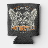 Rafraîchisseur Pour Canette Nom personnalisé Pistons Wings Motorcycle Garage (Devant)