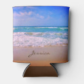 Rafraîchisseur Pour Canette Nom personnalisé plage et mer (Devant)