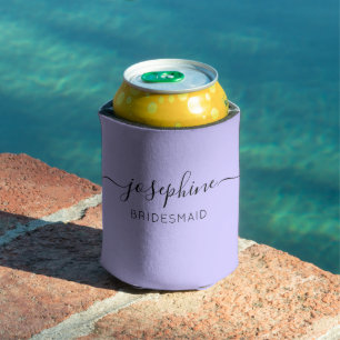 Rafraîchisseur Pour Canette Nom personnalisé Purple Bridesmaid
