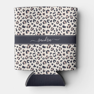 Rafraîchisseur Pour Canette Nom personnalisé rose Empreinte de léopard