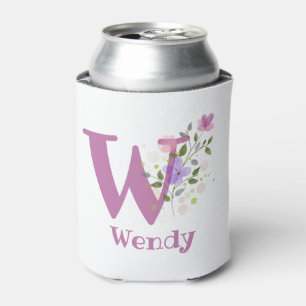 Rafraîchisseur Pour Canette Nom Wendy avec un motif floral