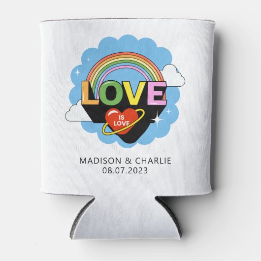 Rafraîchisseur Pour Canette Noms personnalisés / Texte "L'amour est amour" (Devant)