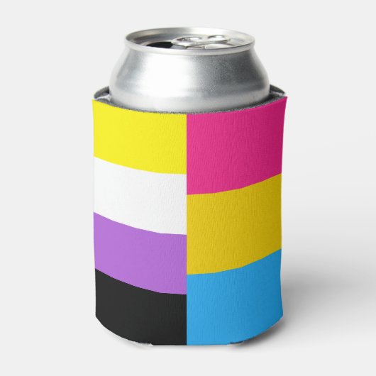 Rafraîchisseur Pour Canette Nonbinary Pansexual Dual Pride Flag (Can devant)