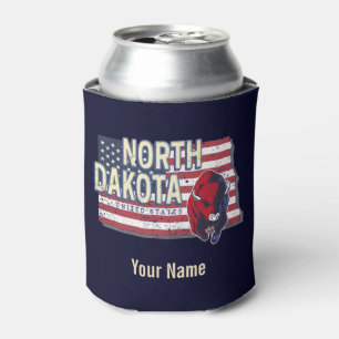 Rafraîchisseur Pour Canette North Dakota State États-Unis Retro Map Vintage