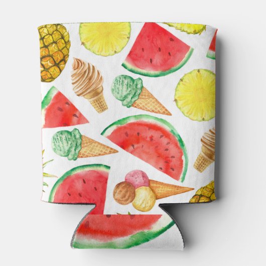 Rafraîchisseur Pour Canette Nourriture d'été : pastèque Crème glacée (Dos)