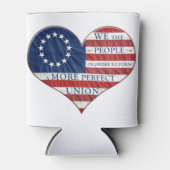 Rafraîchisseur Pour Canette Nous Le Peuple Le Coeur Du Drapeau Américain (Devant)