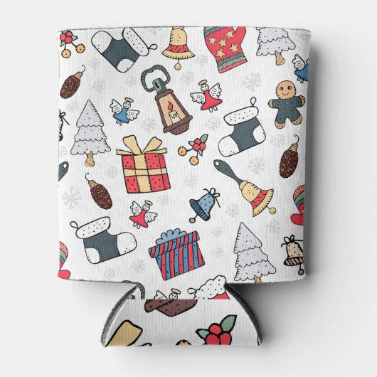 Rafraîchisseur Pour Canette Nouvel An : Motif de Noël. (Devant)