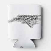 Rafraîchisseur Pour Canette Nuage de mots de l'État de Caroline du Nord (Dos)