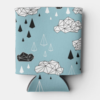 Rafraîchisseur Pour Canette Nuages géométriques et pluie, motif sans soudure.