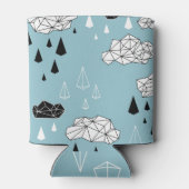 Rafraîchisseur Pour Canette Nuages géométriques et pluie, motif sans soudure. (Dos)