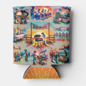 Rafraîchisseur Pour Canette Occidental Cowboy BBQ Cookoff Scènes 1 Personnalis (Devant)