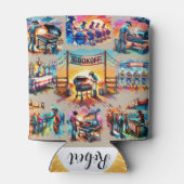 Rafraîchisseur Pour Canette Occidental Cowboy BBQ Cookoff Scènes 1 Personnalis (Dos)