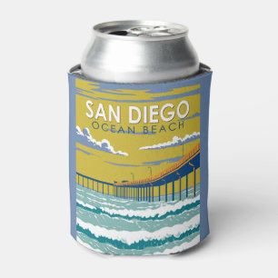 Rafraîchisseur Pour Canette Ocean Beach San Diego Travel Art Vintage
