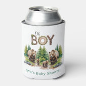 Rafraîchisseur Pour Canette Oh garçon : Baby shower de la typographie du bois  (Can devant)