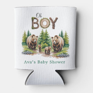 Rafraîchisseur Pour Canette Oh garçon : Baby shower de la typographie du bois