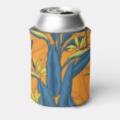 Rafraîchisseur Pour Canette Oiseau de fleurs paradisiaques sur orange (Can Dos)