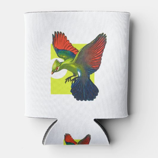 Rafraîchisseur Pour Canette oiseau vert volant (Devant)