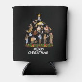 Rafraîchisseur Pour Canette Oiseaux à l'observation Arbre de Noël Joyeux Noël (Devant)