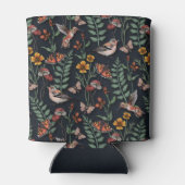 Rafraîchisseur Pour Canette Oiseaux du jardin foncé et papillons (Dos)