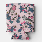 Rafraîchisseur Pour Canette Oiseaux et fleurs roses (Dos)