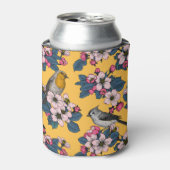 Rafraîchisseur Pour Canette Oiseaux et fleurs sur le jaune (Can devant)