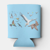 Rafraîchisseur Pour Canette Oiseaux migrateurs traçant leurs vols Illustration (Dos)