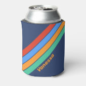 Rafraîchisseur Pour Canette Old School Retro Rainbow Stripes with Name (Can Dos)