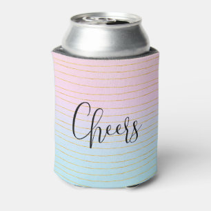 Rafraîchisseur Pour Canette Ombre bleu rose avec fines lignes d'or Bravo!