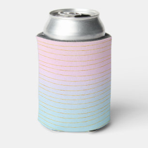 Rafraîchisseur Pour Canette Ombre bleu rose avec lignes or minces