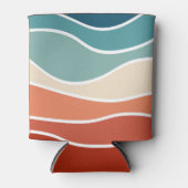 Rafraîchisseur Pour Canette Ondes colorées de style rétro (Devant)