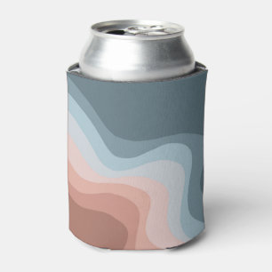 Rafraîchisseur Pour Canette Ondes de style rétro bleu et rose