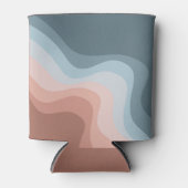 Rafraîchisseur Pour Canette Ondes de style rétro bleu et rose (Devant)