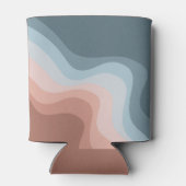 Rafraîchisseur Pour Canette Ondes de style rétro bleu et rose (Dos)