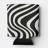 Rafraîchisseur Pour Canette Ondes de style rétro noir et blanc (Dos)