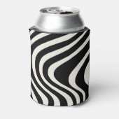 Rafraîchisseur Pour Canette Ondes de style rétro noir et blanc (Can Dos)