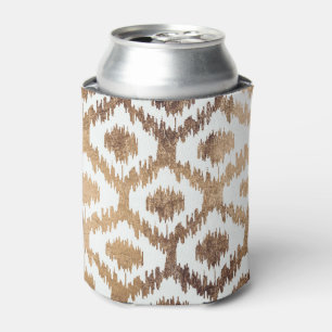 Rafraîchisseur Pour Canette Or blanc moderne de laiton de faux de motif d'ikat