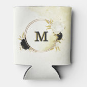 Rafraîchisseur Pour Canette or floral noir et blanc (Devant)