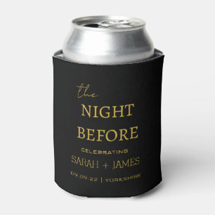 Rafraîchisseur Pour Canette Or noir minimal la nuit avant le Mariage