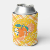 Rafraîchisseur Pour Canette Orange Fruit Anniversaire Plaid (Can devant)