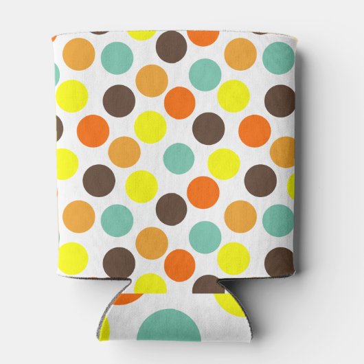 Rafraîchisseur Pour Canette Orange, Jaune, Brown, Points Bleus (Dos)