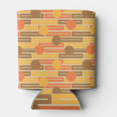 Rafraîchisseur Pour Canette Orange, Or, Rectangles Brown et cercles (Dos)