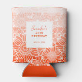 Rafraîchisseur Pour Canette Orange Peach Stripes Floral Anniversaire (Dos)